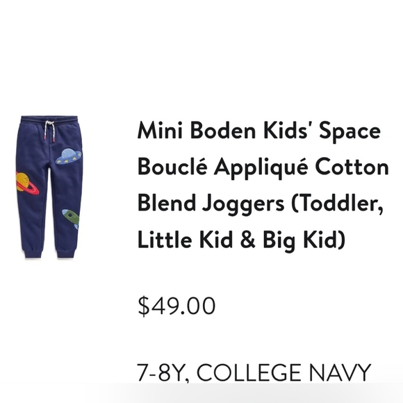 Mini Boden Navy Tee & Joggers - Picture 4 of 6
